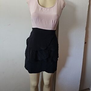 Anlo Black Ruffled Mini Skirt for Cocktail